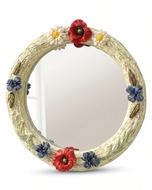 Sculpted Cornflowers and Poppies Mirror | Vibrant Art 2026