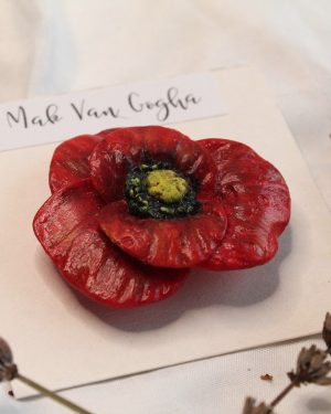 Sculpted Red Poppie Magnet Van Gogh Inspired