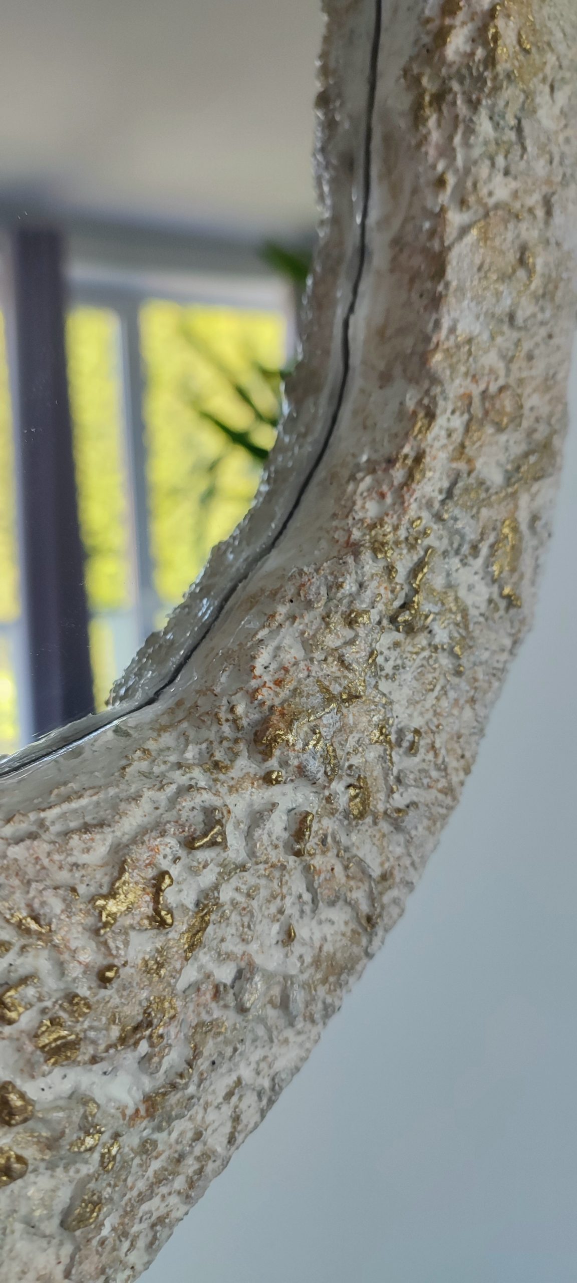 "Moonlight Rock" – Organic Japandi Mirror with Lunar Stone Texture (40x40 cm) - Image 4