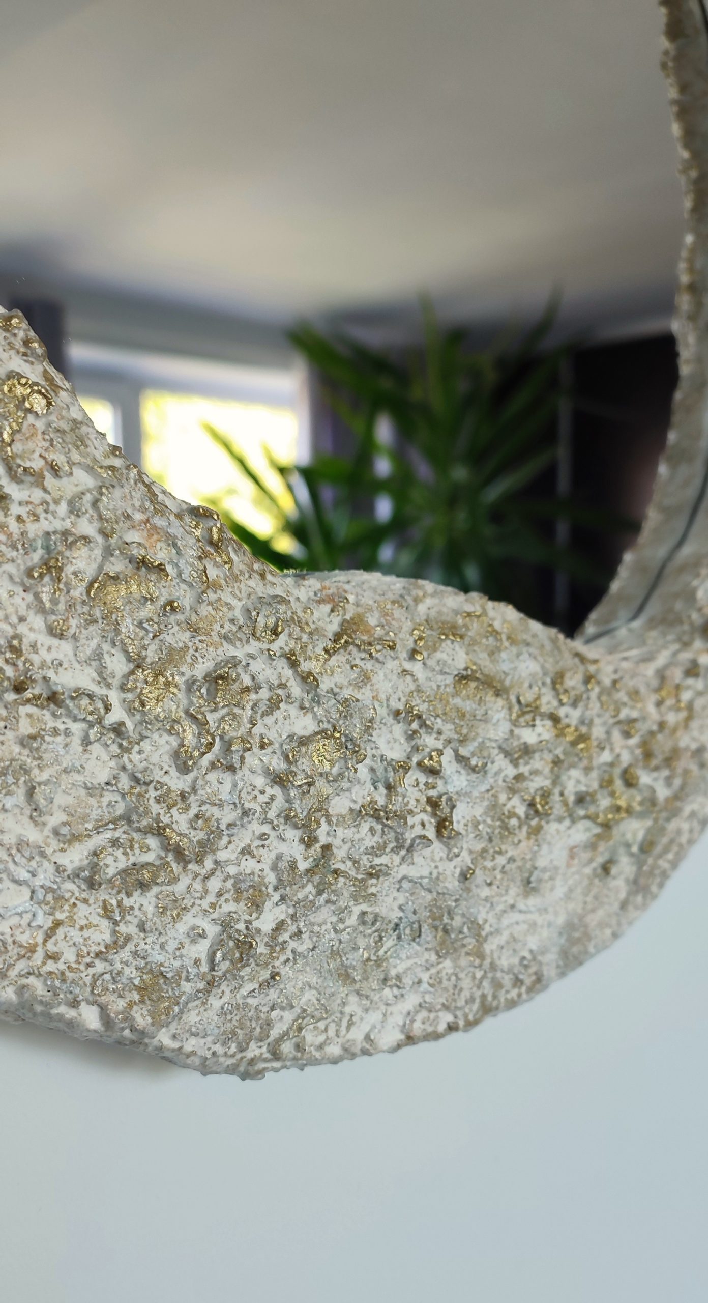 "Moonlight Rock" – Organic Japandi Mirror with Lunar Stone Texture (40x40 cm) - Image 5