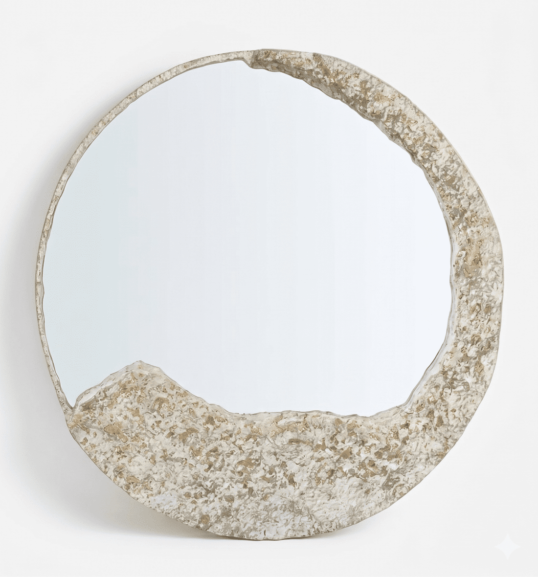 Organic Japandi Mirror Moonlight Rock lunar stone texture handcrafted
